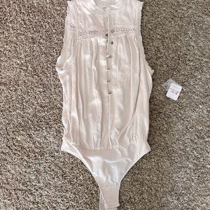 Free People shell white bodysuit. New With Tags